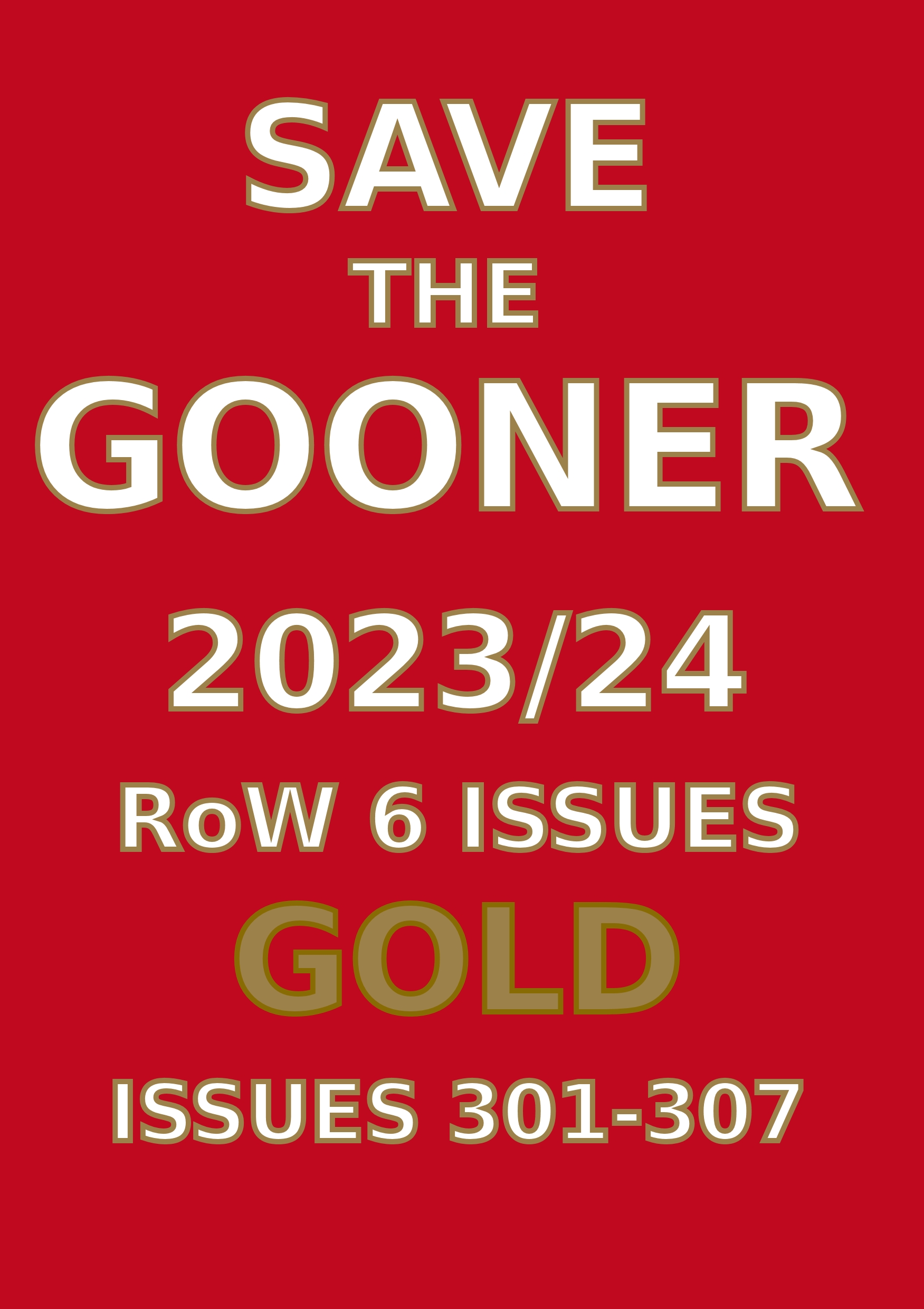 Save The Gooner 2023/24 Gold Subscription (Overseas 1 Year)