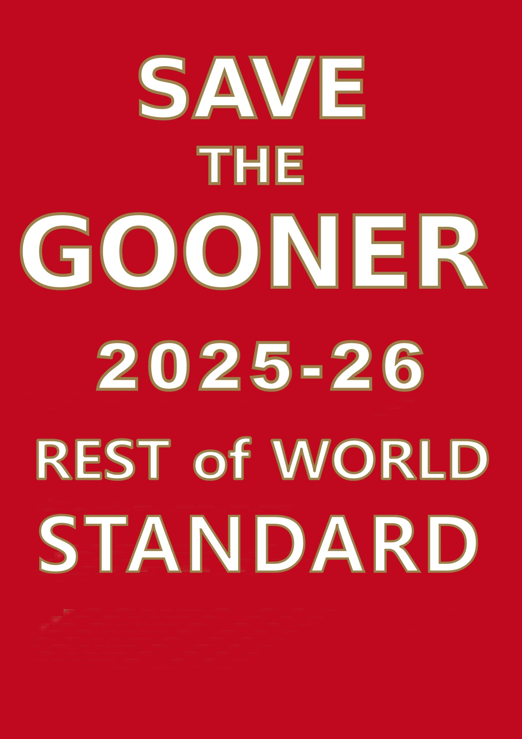 Save The Gooner 2025/26 Standard Subscription (Overseas 1 Year)
